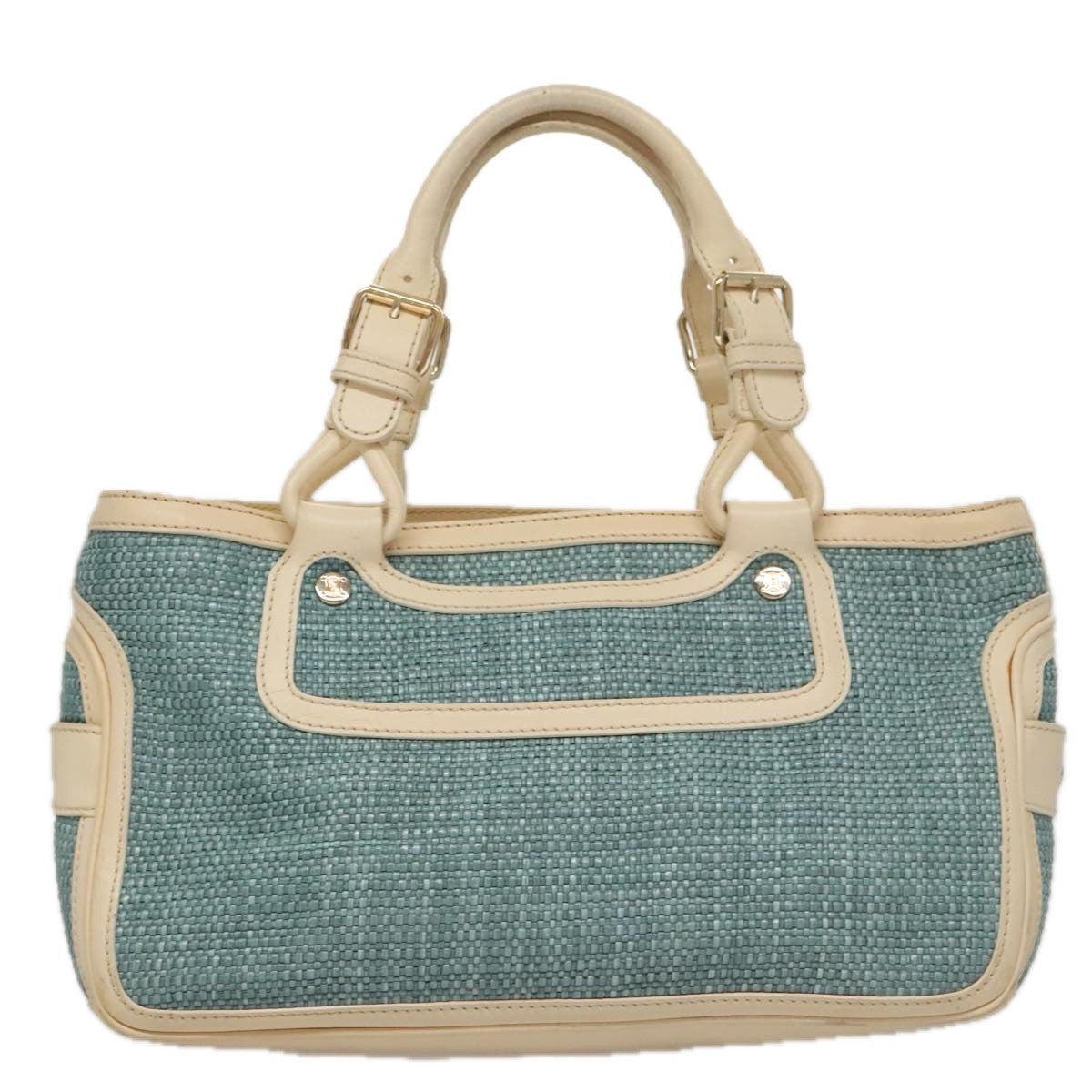 Celine Boogie Satchel Leather, BLUE, LEATHER, Handbag