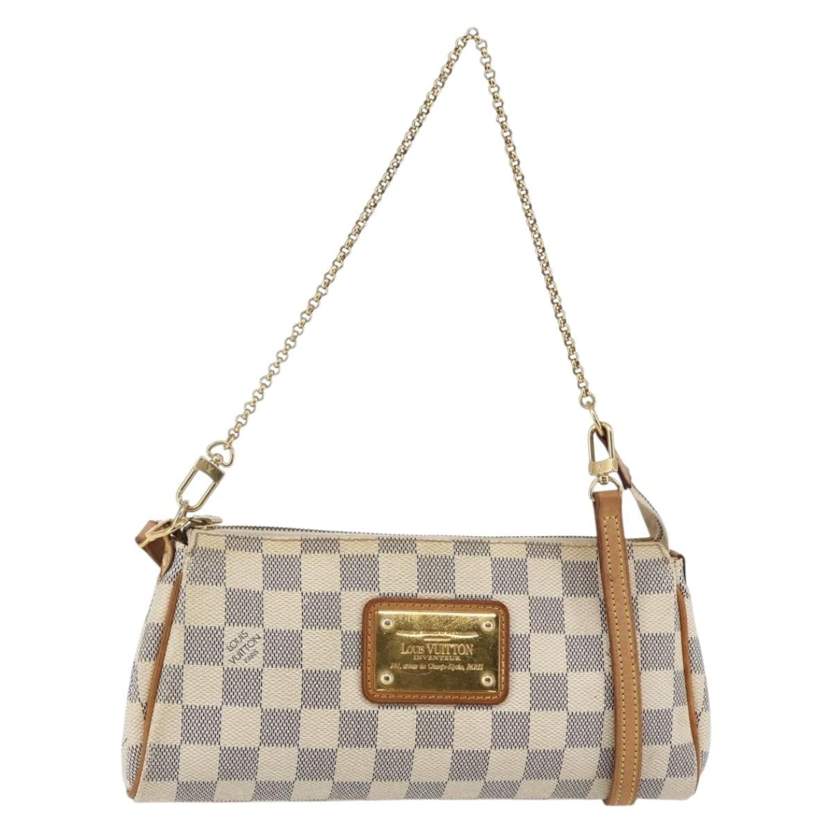 Louis Vuitton Eva Handbag Damier, WHITE, CANVAS, Handbag