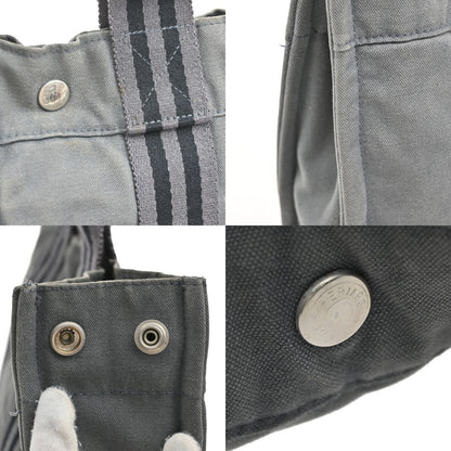 Hermes Fourre Tout Tote Canvas, GRAY, CANVAS, Tote bag