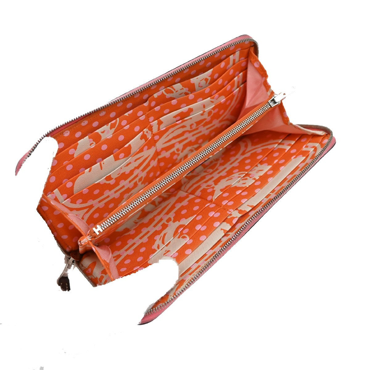 Hermes Azap Zip Around Wallet Silk'in Epsom, PINK, CALFSKIN, Wallets