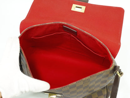 Louis Vuitton Besace Rosebery Handbag Damier, BROWN, CANVAS, Shoulder bag
