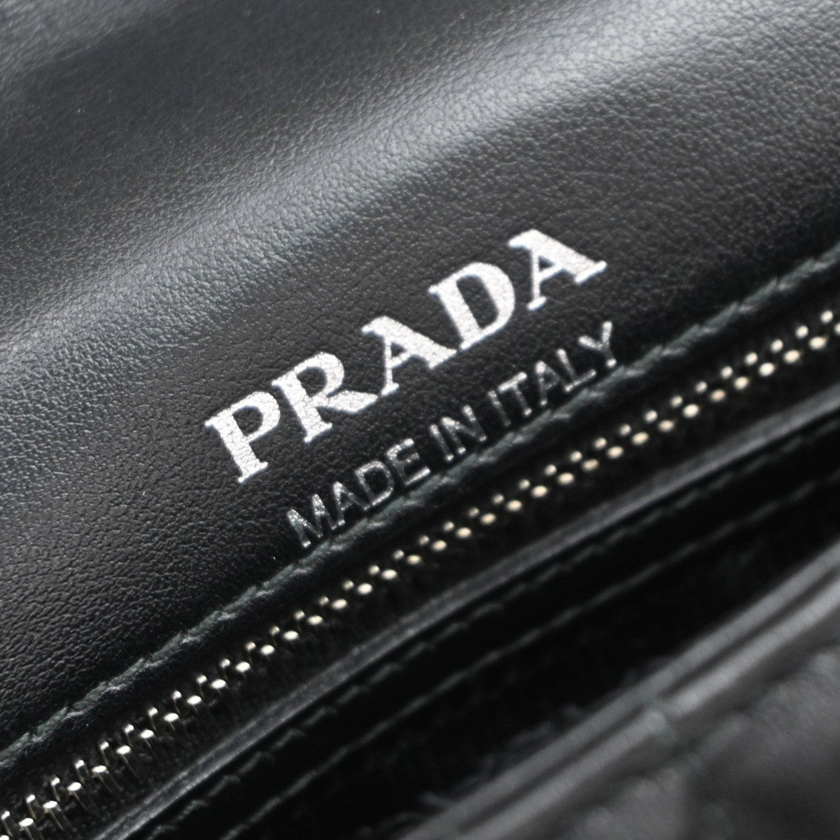 Prada Chain Flap Shoulder Bag Diagramme Quilted Leather, BLACK, LEATHER, Shoulder bag