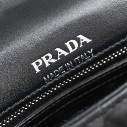 Prada Chain Flap Shoulder Bag Diagramme Quilted Leather, BLACK, LEATHER, Shoulder bag