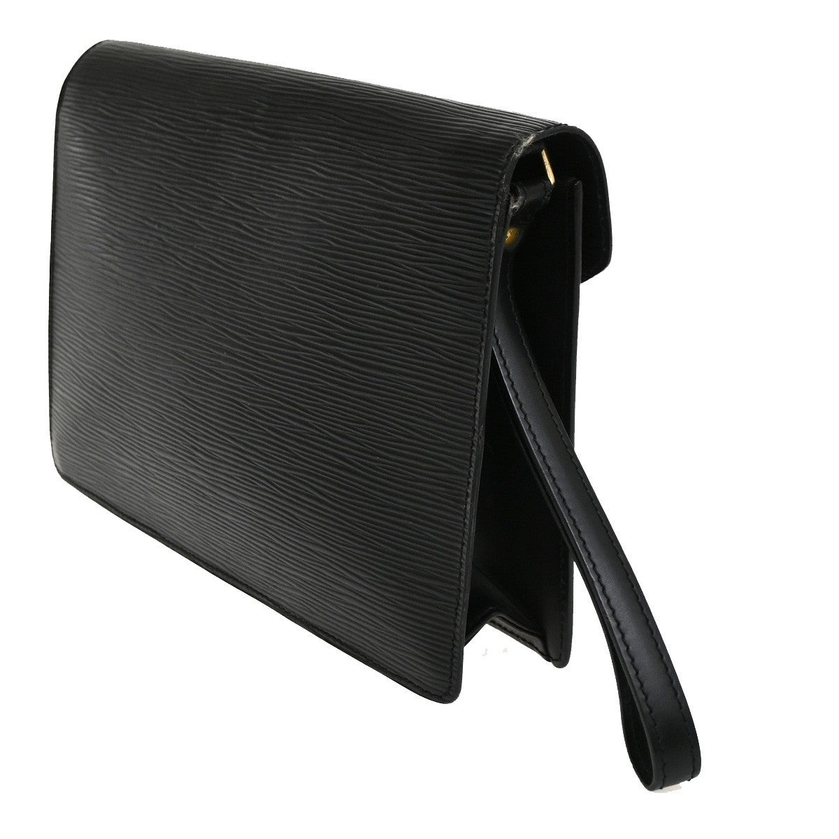 Louis Vuitton Dragonne Pochette Epi Leather, Black, Leather, Clutch