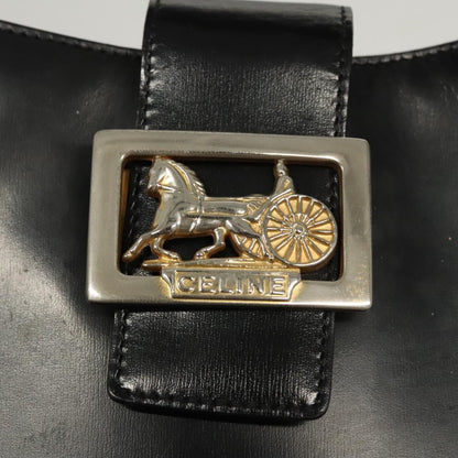 Celine Horse Carriage Shoulder bag Leather, BLACK, LEATHER, Shoulder bag