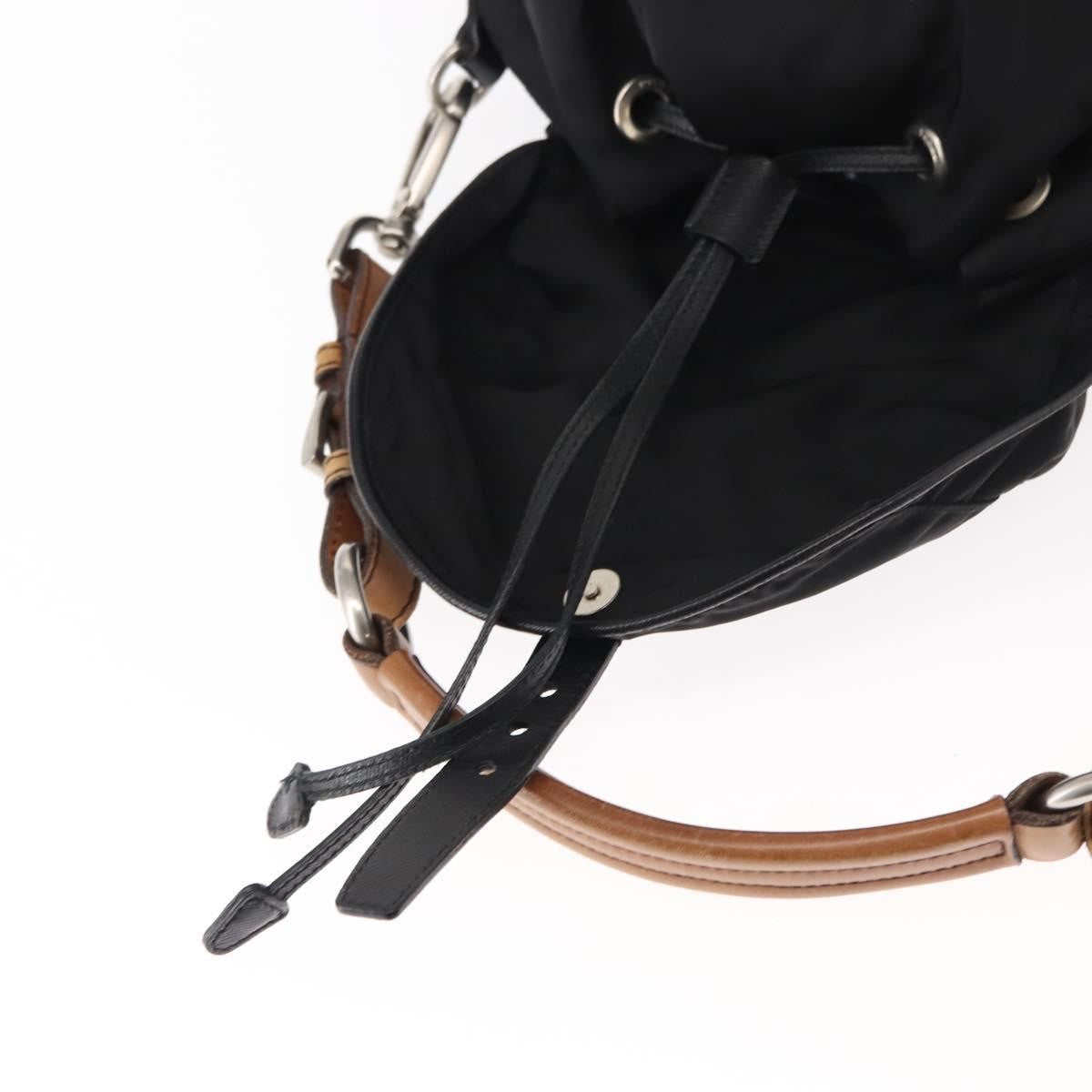 Prada Double Pocket Shoulder Bag Tessuto, BLACK, NYLON, Shoulder bag