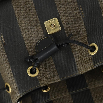 Fendi Pequin Front Pocket Backpack Coated Canvas, BROWN, PVC, Backpack