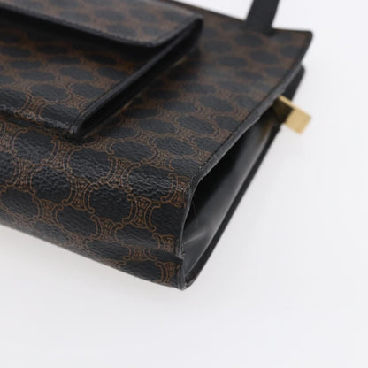 Celine Vintage Macadam Shoulder Bag Canvas, BLACK, CANVAS, Shoulder bag