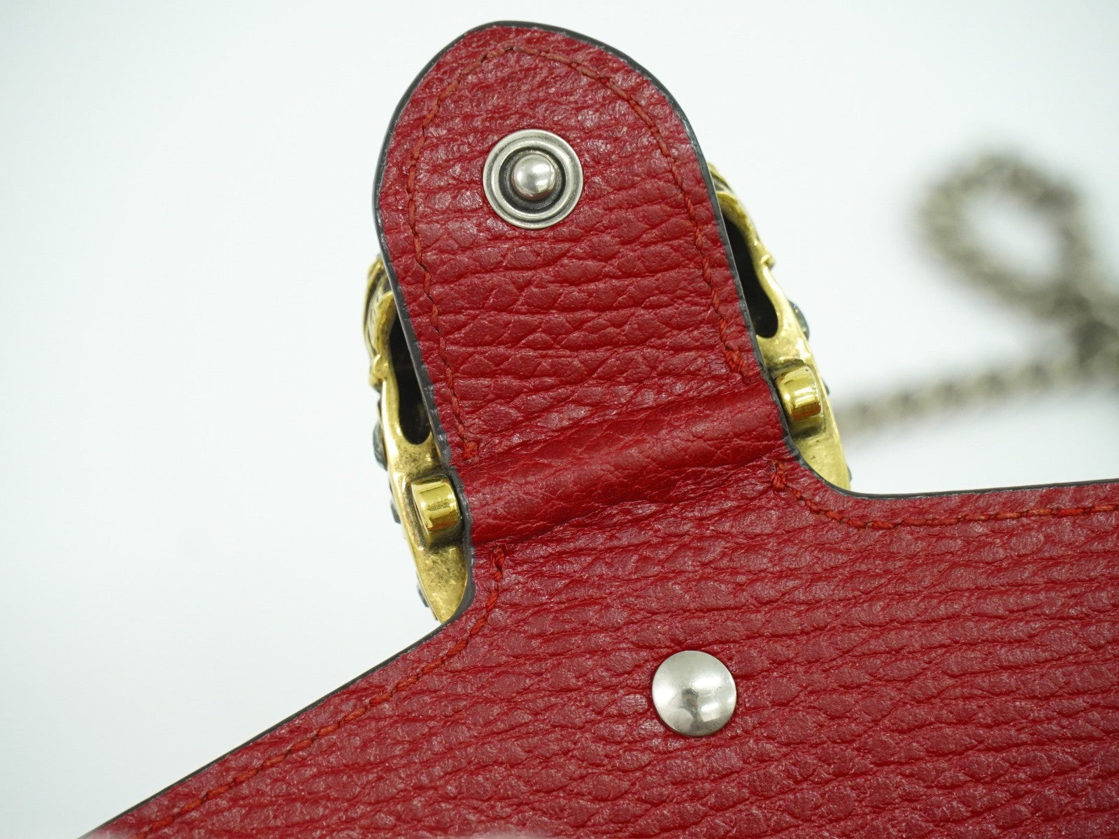 Gucci Dionysus Bag Leather, RED, LEATHER, Crossbody bag