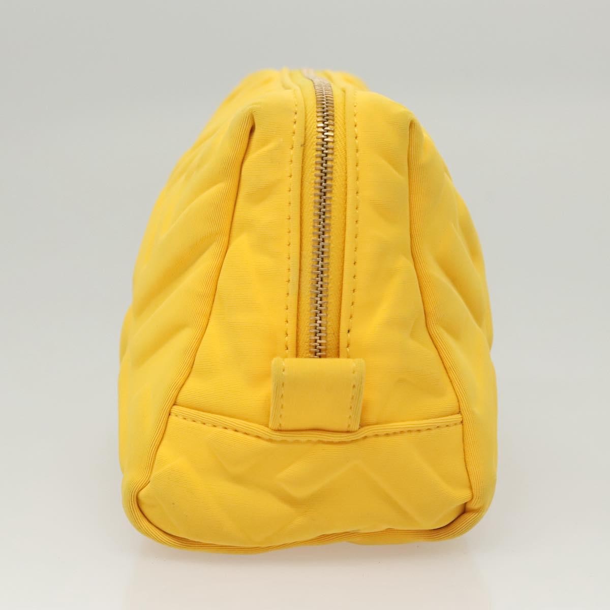 Fendi Vintage Toiletry Pouch Nylon, YELLOW, NYLON, Clutche & pouche