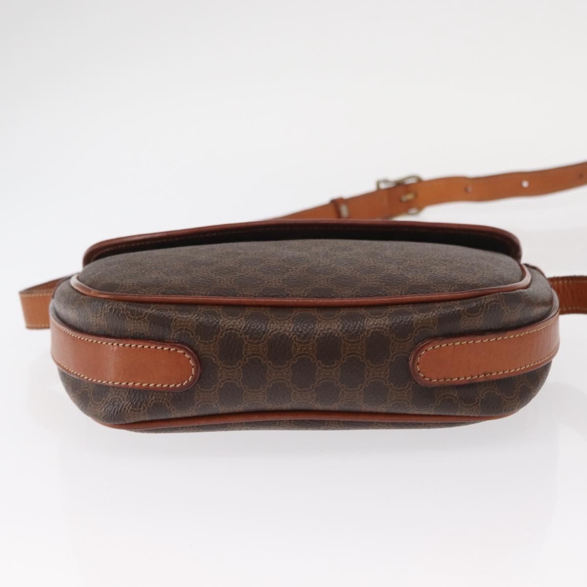 Celine Vintage Macadam Shoulder Bag Canvas and Leather, BROWN, CANVAS, Shoulder bag