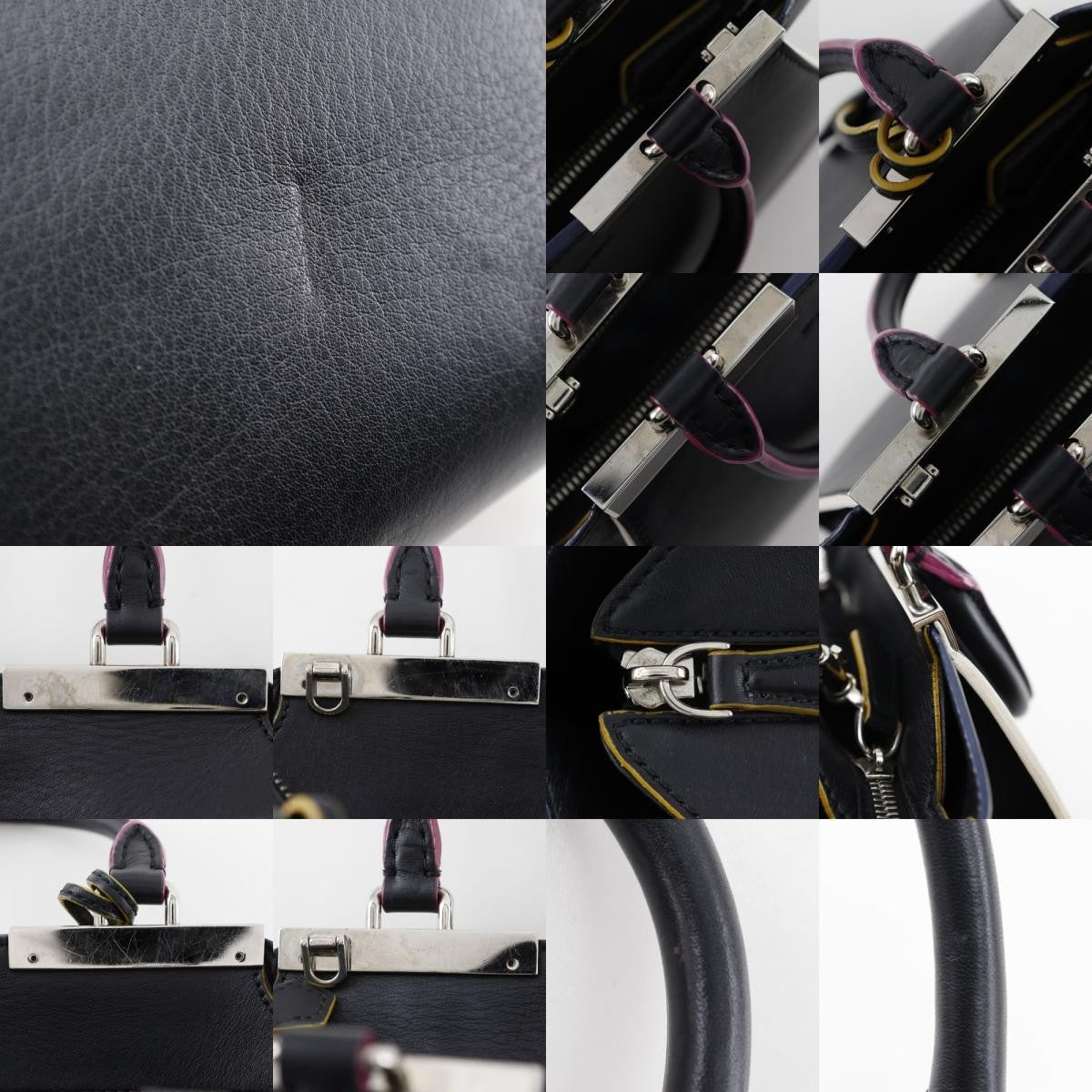 Fendi Petite 3Jours Bag Leather, BLACK, LEATHER, Handbag