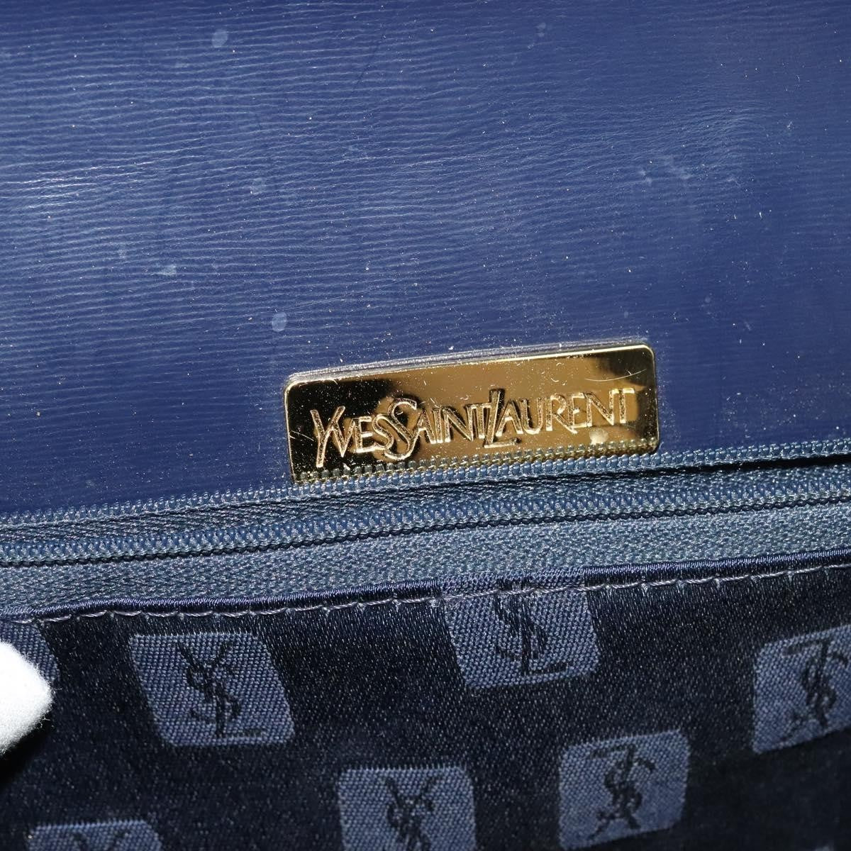 Saint Laurent Vintage Shoulder Bag Leather, BLUE, LEATHER, Shoulder bag