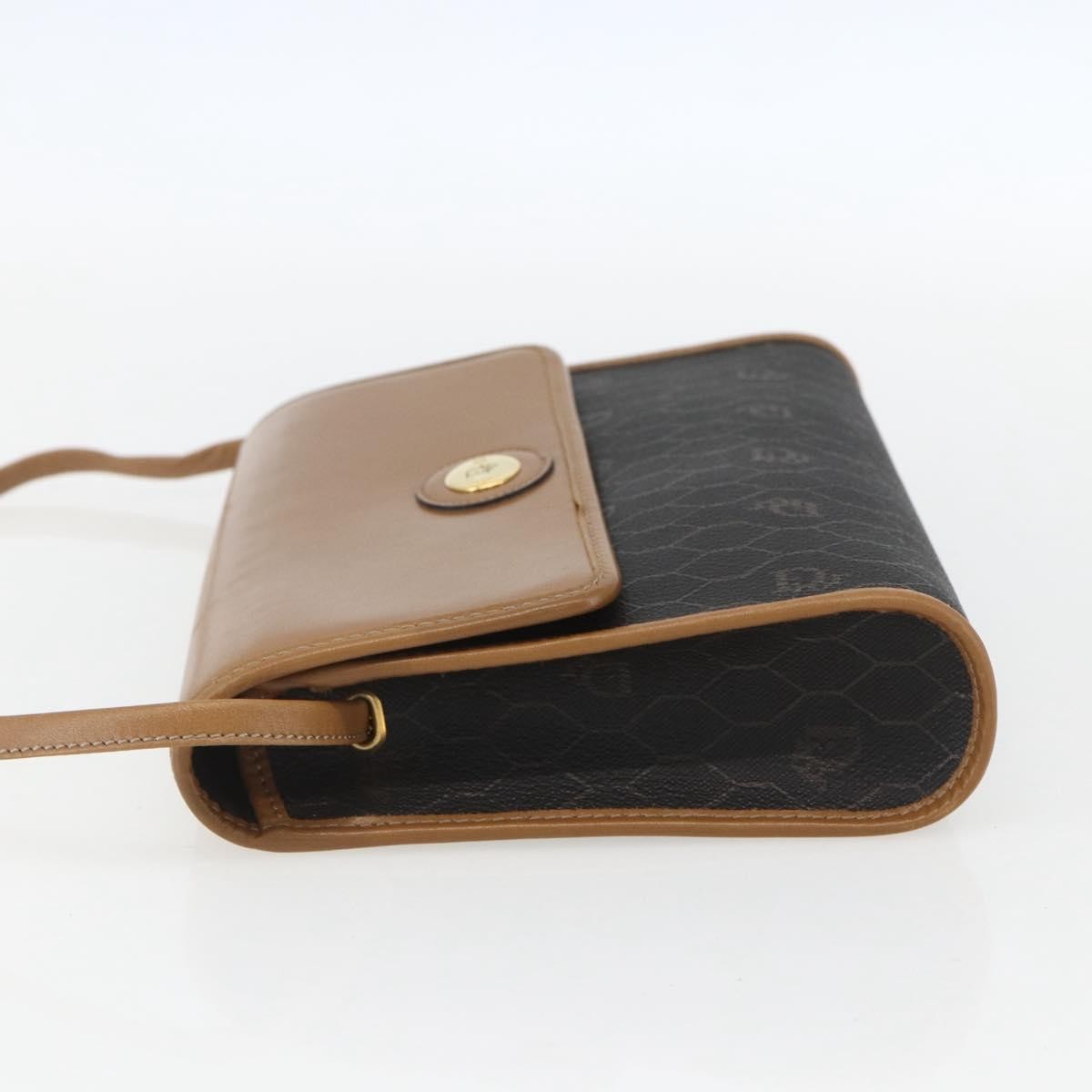 Christian Dior Vintage Honeycomb Shoulder Bag Canvas and Leather, BLACK, PVC, Shoulder bag