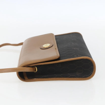 Christian Dior Vintage Honeycomb Shoulder Bag Canvas and Leather, BLACK, PVC, Shoulder bag