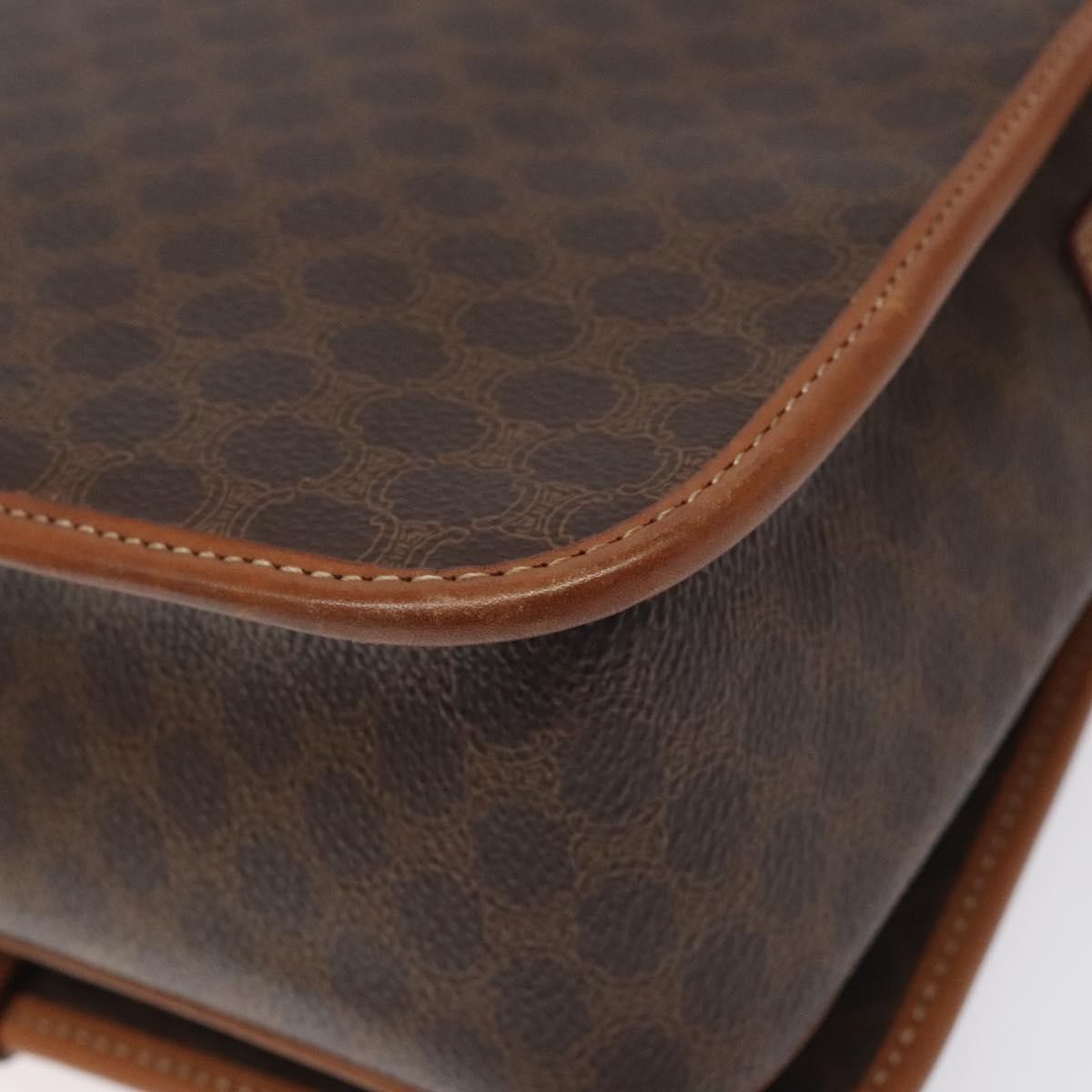 Celine Macadam Shoulder Bag PVC Leather, BROWN, CANVAS, Shoulder bag