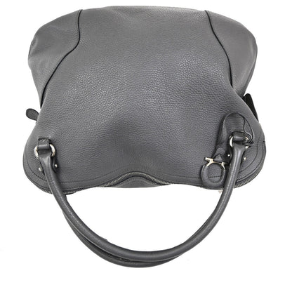 Salvatore Ferragamo Gancini handbag Leather, GRAY, LEATHER, Handbag