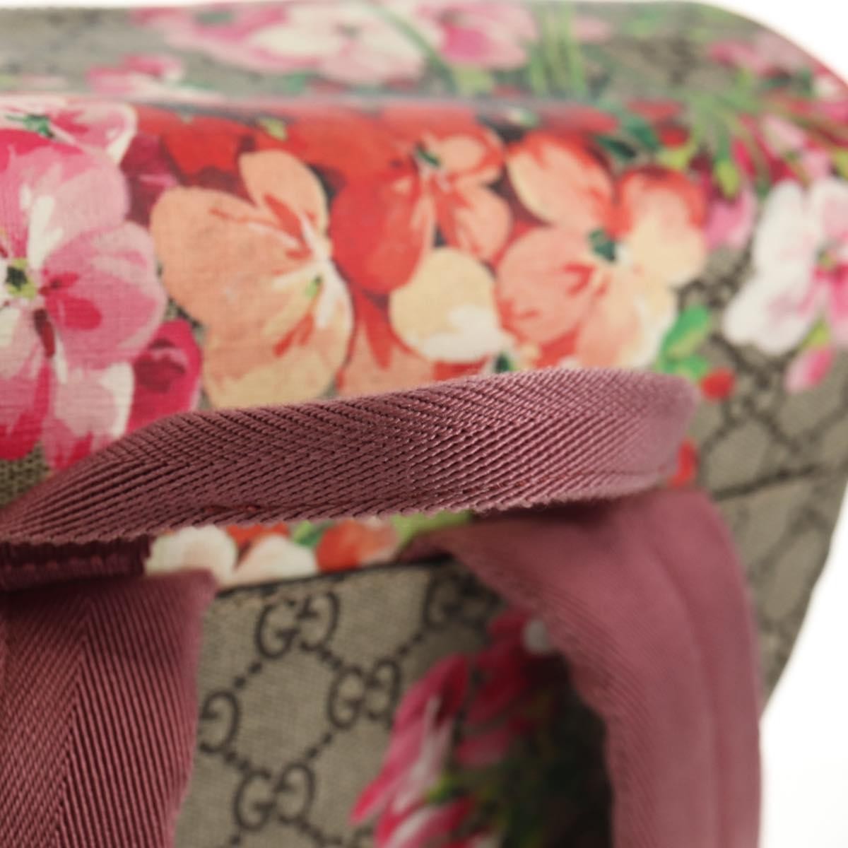 Gucci Buckle Backpack Blooms Print GG Coated Canvas, BEIGE, CANVAS, Backpack
