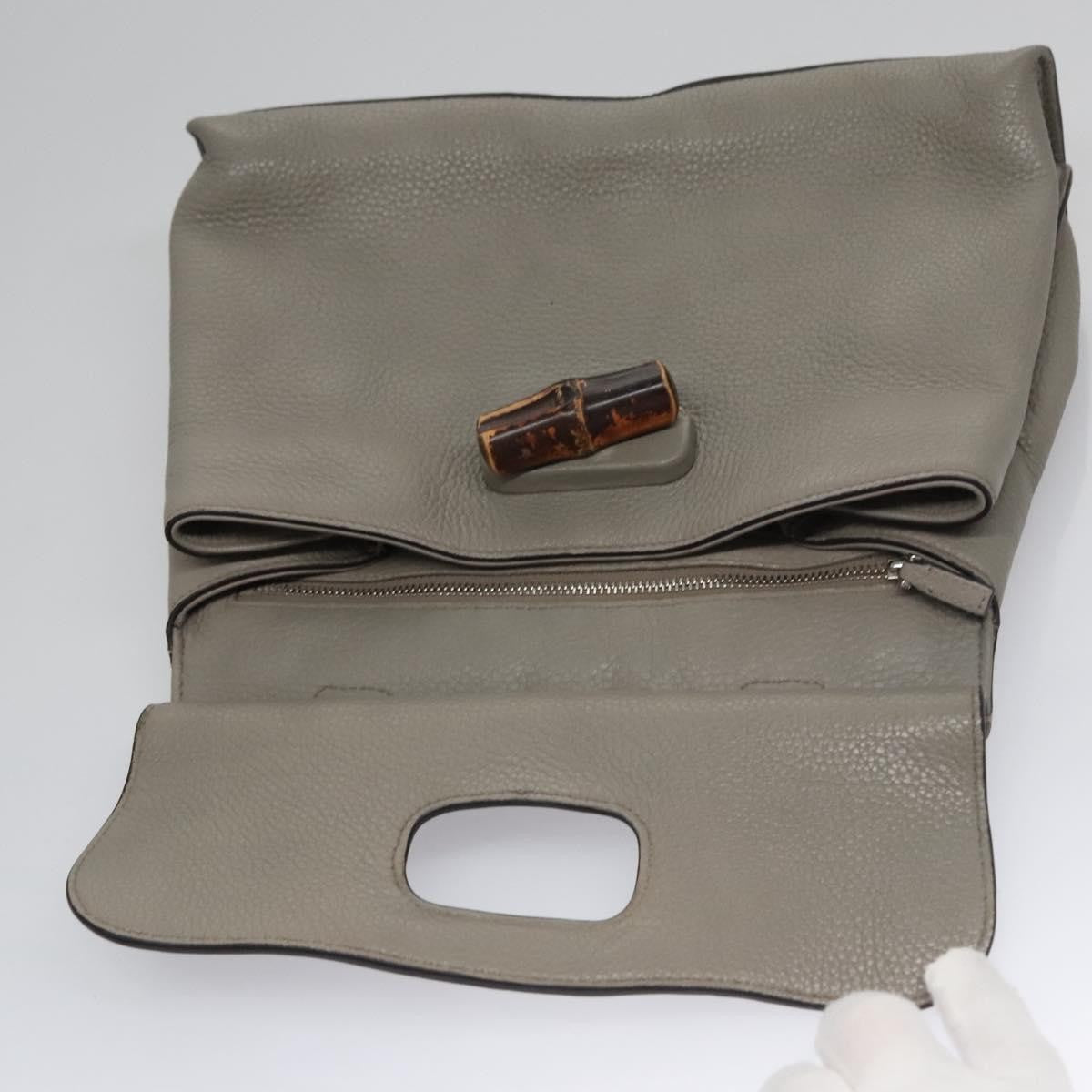 Gucci Bamboo Daily Top Handle Bag Leather, GRAY, LEATHER, Handbag