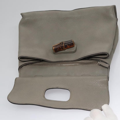 Gucci Bamboo Daily Top Handle Bag Leather, GRAY, LEATHER, Handbag