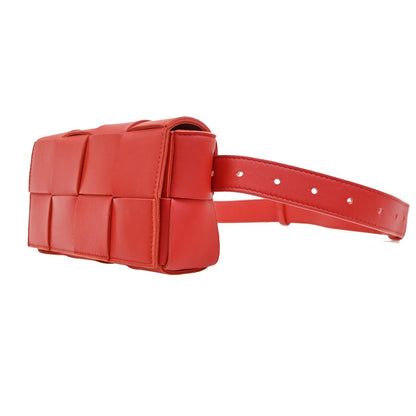 Bottega Veneta Cassette Belt Bag Maxi Intrecciato Leather, Red, Leather, Clutch