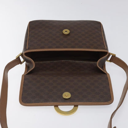 Celine Macadam Shoulder Bag PVC Leather, BROWN, CANVAS, Shoulder bag