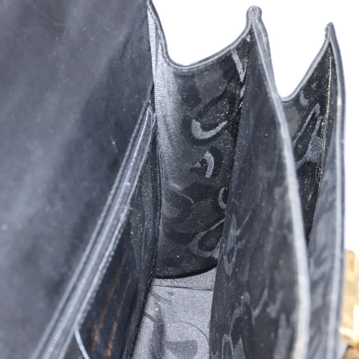 Salvatore Ferragamo Convertible Top Handle Bag Leather, BLACK, LEATHER, Handbag