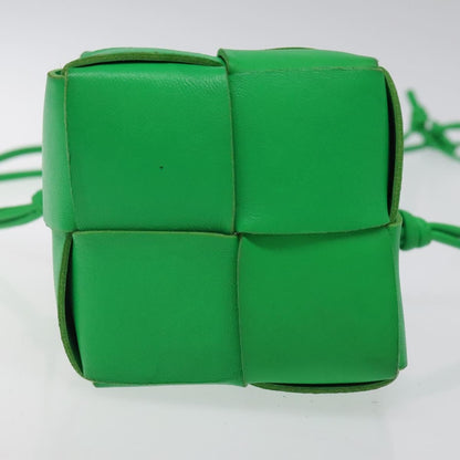 Bottega Veneta Cassette Leather, GREEN, LEATHER, Shoulder bag