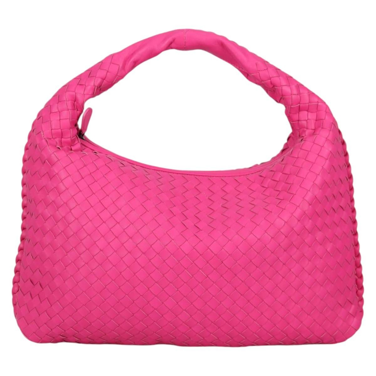Bottega Veneta Veneta Hobo Intrecciato Nappa, PINK, LEATHER, Handbag