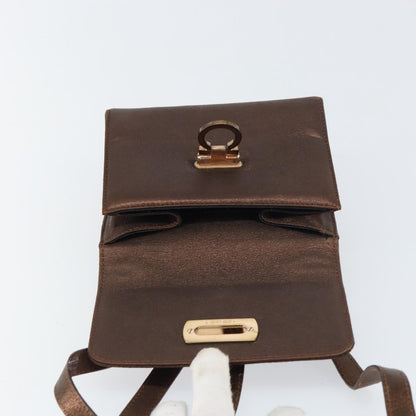 Salvatore Ferragamo Gancini Shoulder Bag Leather, GOLD, LEATHER, Shoulder bag