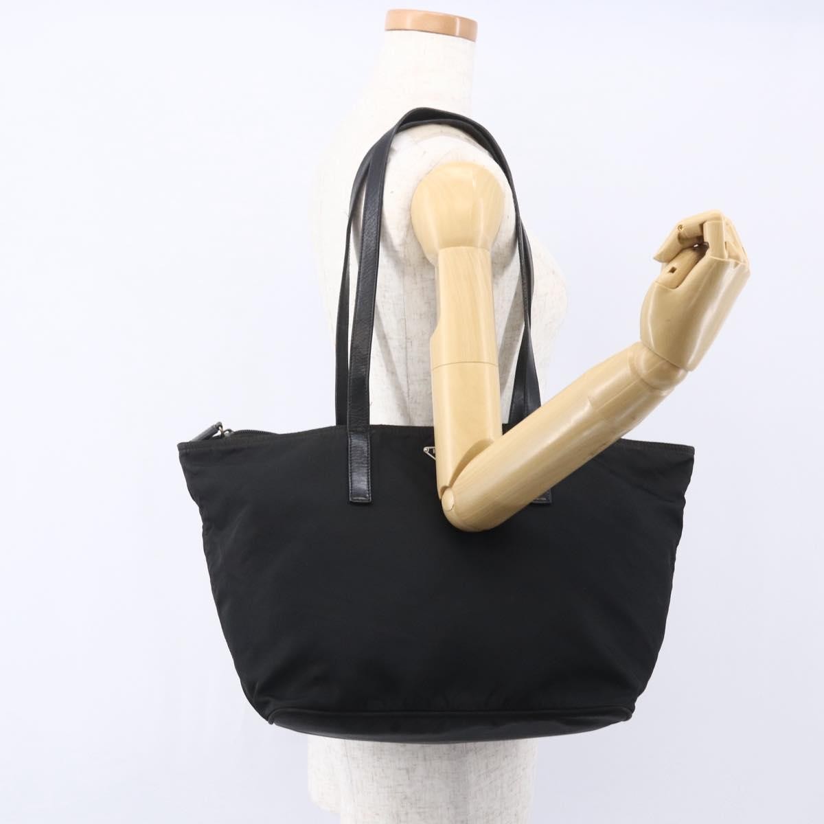 Prada Vintage Zip Tote Tessuto, BLACK, NYLON, Tote bag