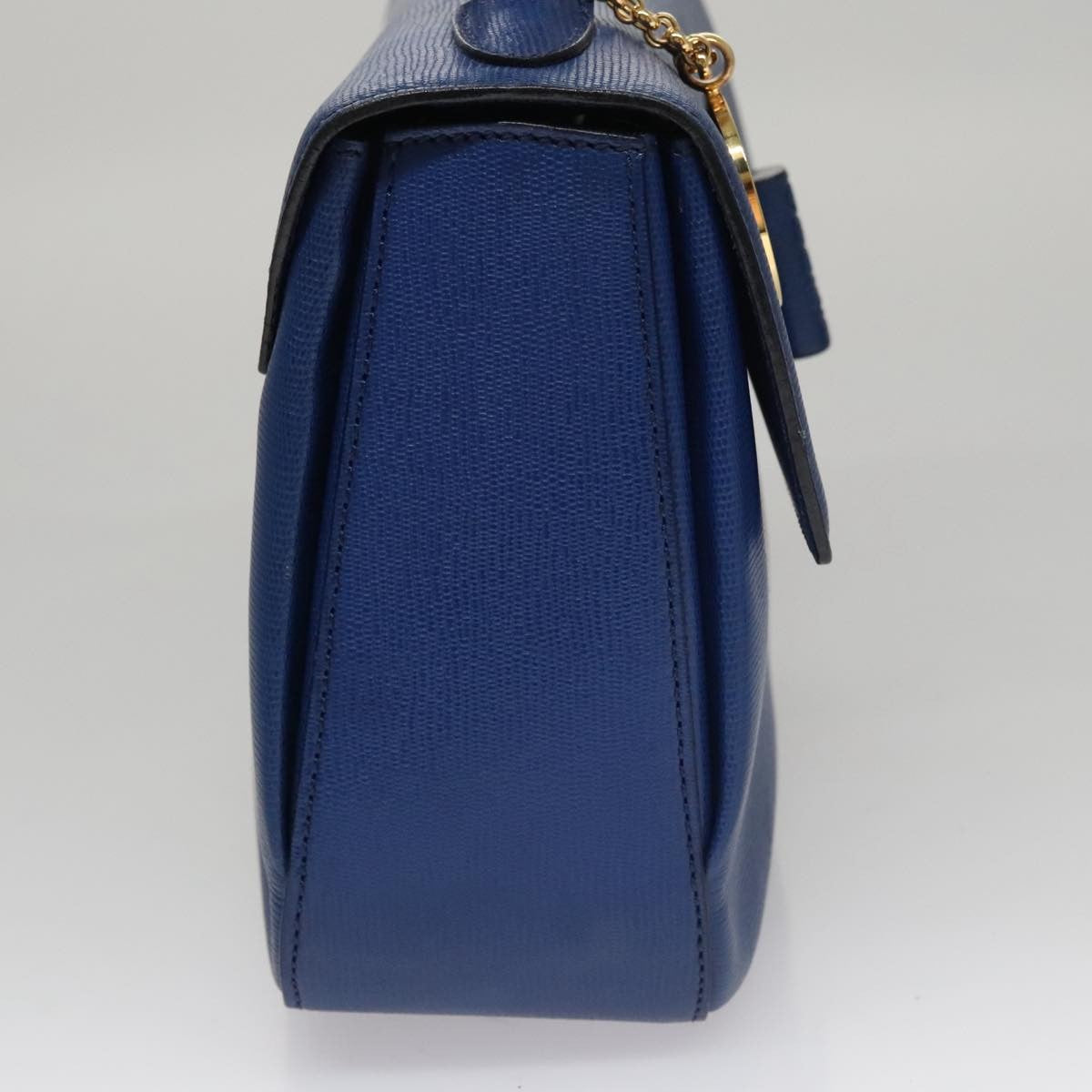 Celine Vintage turn lock shoulder bag Leather, BLUE, LEATHER, Handbag