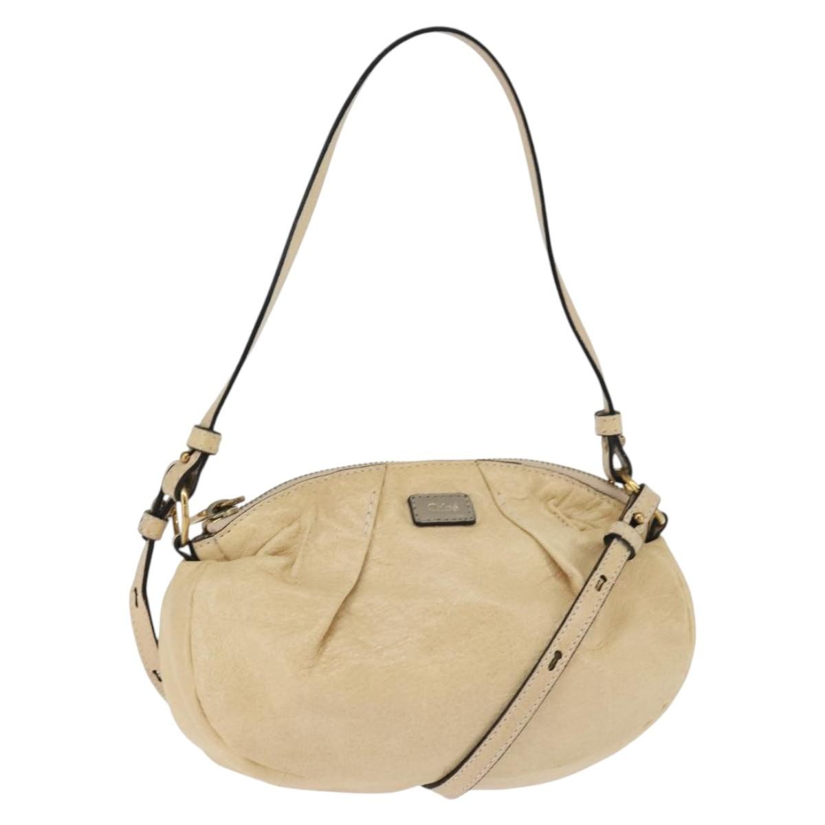 Chloe Vintage Shoulder Bag Leather, BEIGE, LEATHER, Shoulder bag
