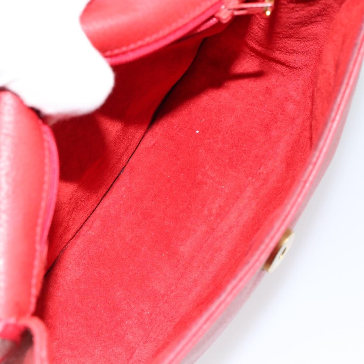 Gucci Vintage Flap Shoulder Bag Leather, RED, LEATHER, Shoulder bag