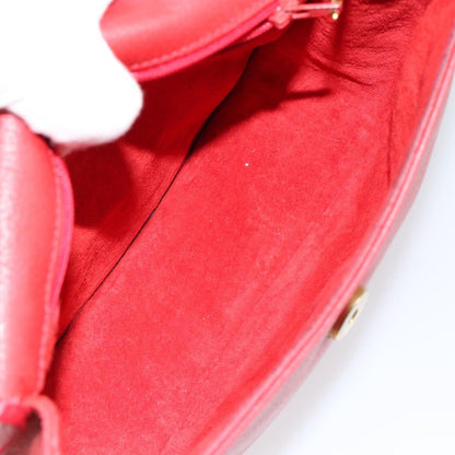 Gucci Vintage Flap Shoulder Bag Leather, RED, LEATHER, Shoulder bag