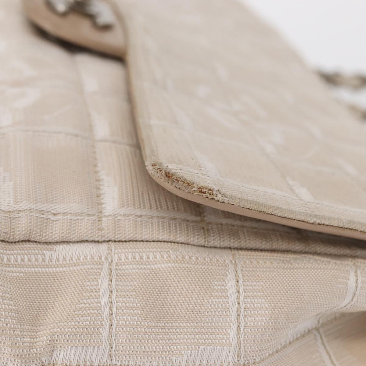 Chanel Travel Line Flap Bag Canvas, BEIGE, CANVAS, Shoulder bag