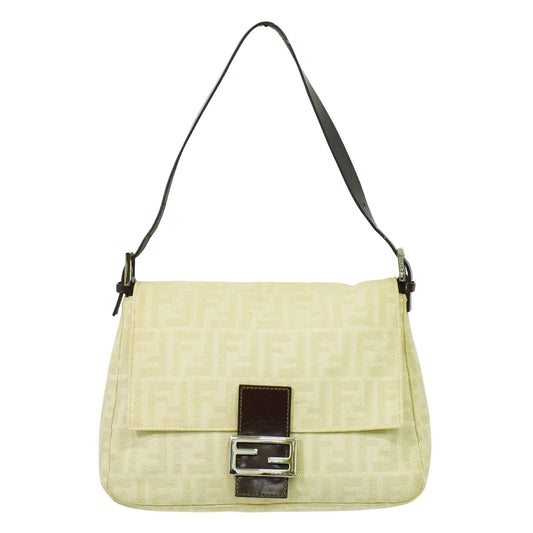 Fendi Mamma Baguette Zucca canvas, BEIGE, CANVAS, Shoulder bag