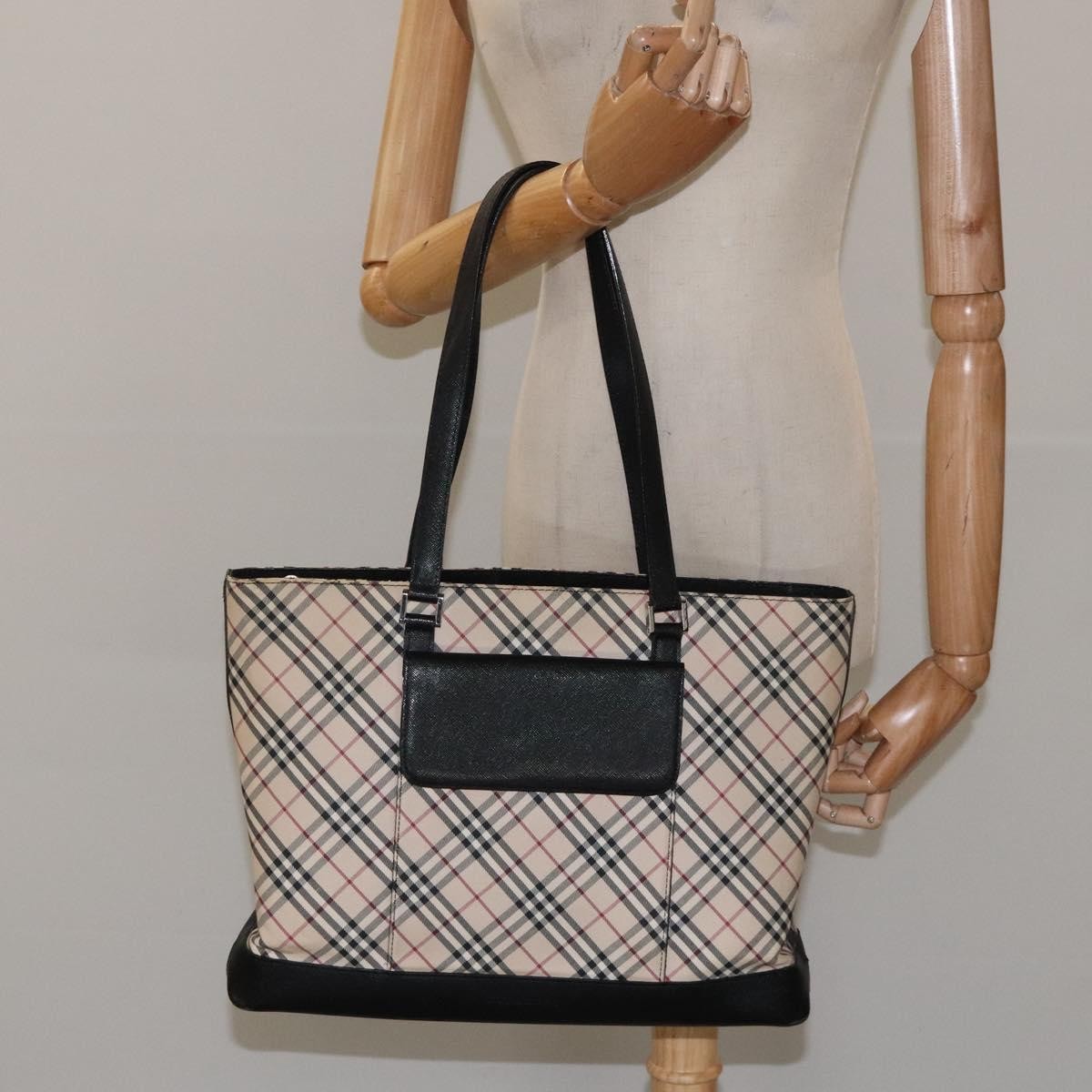 Burberry Nova Check Tote Canvas and Leather, BEIGE, CANVAS, Tote bag