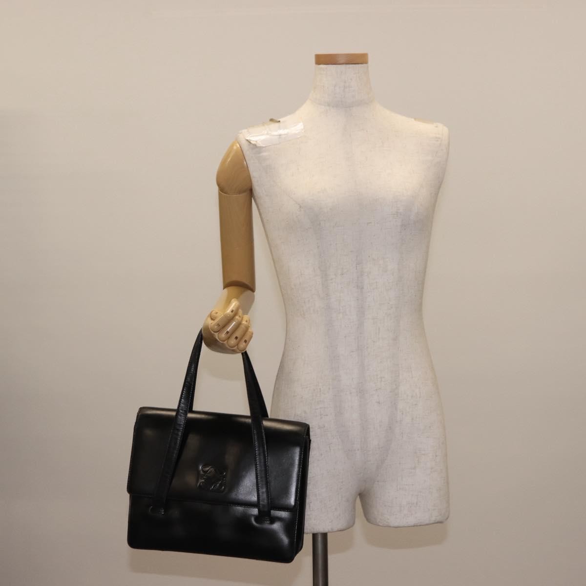 Loewe Anagram handbag Leather, BLACK, LEATHER, Handbag