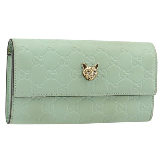 Gucci Guccissima Wallet Motif GG, Green, Leather, Wallet