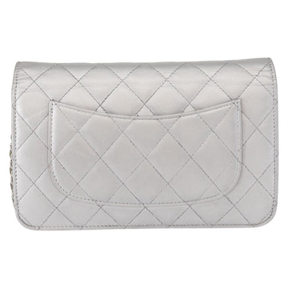 Chanel Reissue 2.55 Wallet on Chain Quilted Lambskin, SILVER, LEATHER, Shoulder bag