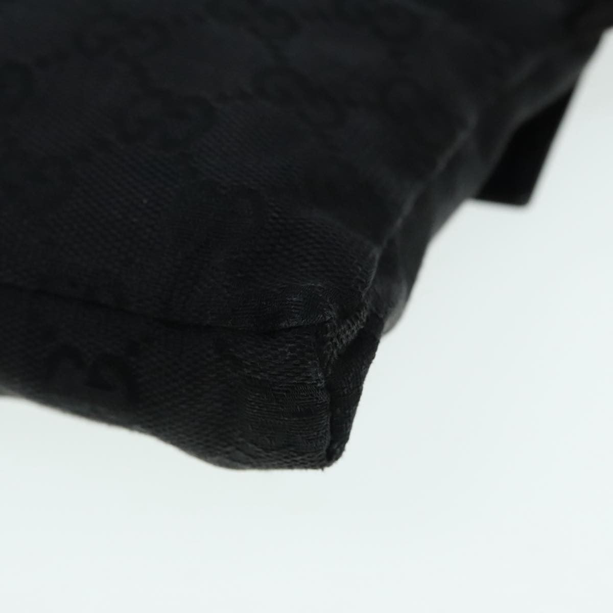 Gucci Vintage Double Belt Bag GG Canvas with Leather, BLACK, CANVAS, Clutche & pouche