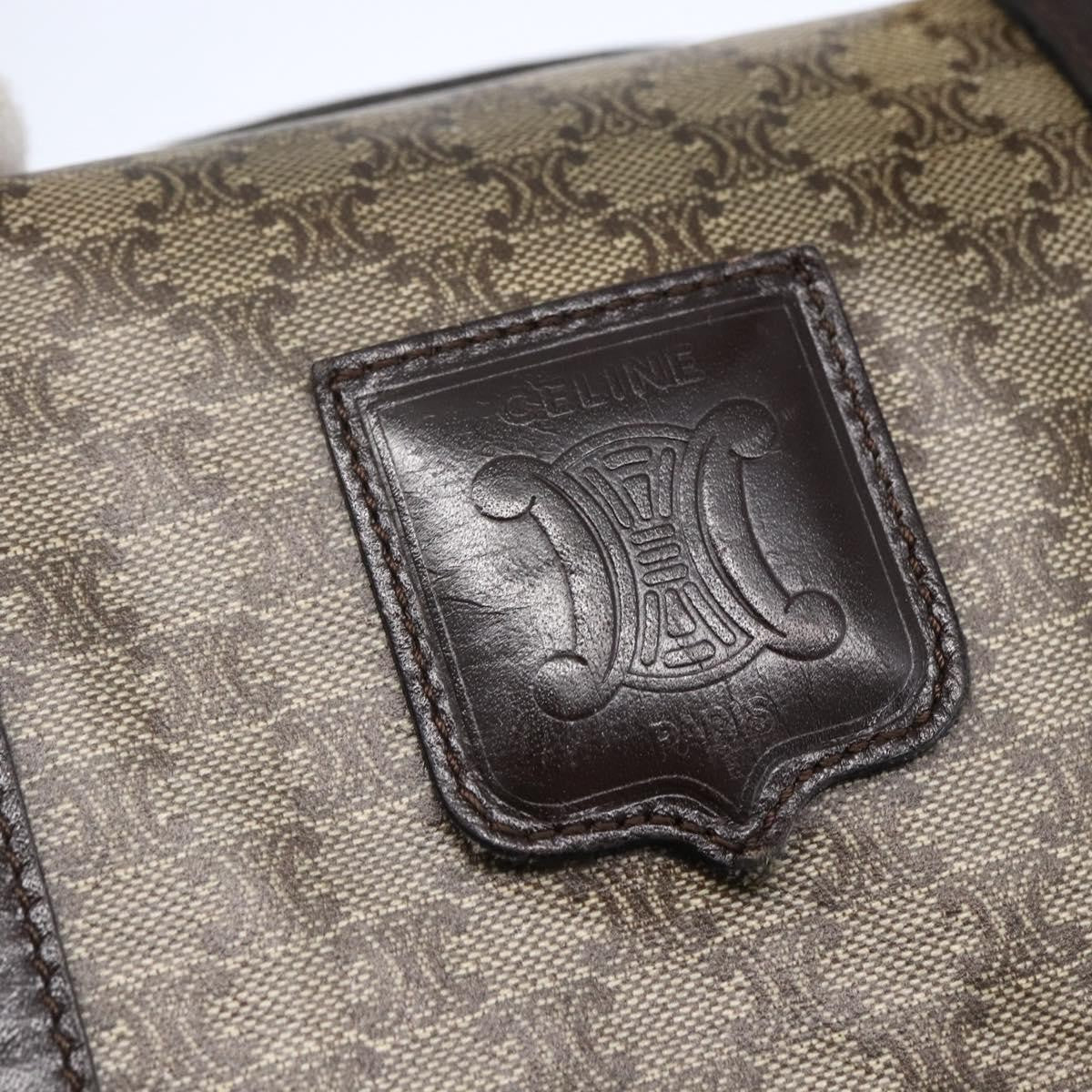 Celine Vintage Duffle Bag Macadam Coated Canvas, BEIGE, CANVAS, Handbag