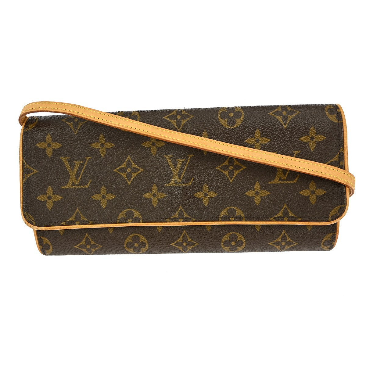 Louis Vuitton Twin Handbag Monogram Canvas, BROWN, CANVAS, Clutche & pouche