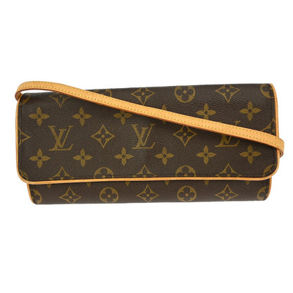 Louis Vuitton Twin Handbag Monogram Canvas, BROWN, CANVAS, Clutche & pouche