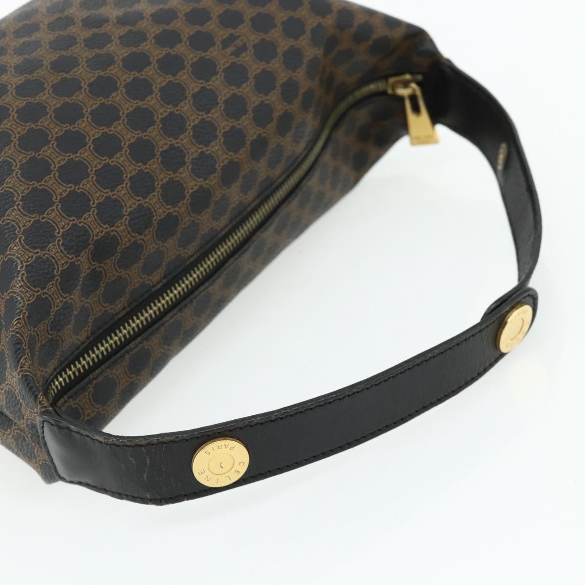 Celine Vintage Macadam Shoulder Bag Macadam Canva  Vinyl, Black, Canvas, Handbag