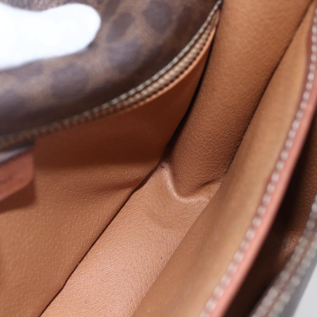 Celine Flap Shoulder Bag Canvas, BROWN, CANVAS, Shoulder bag