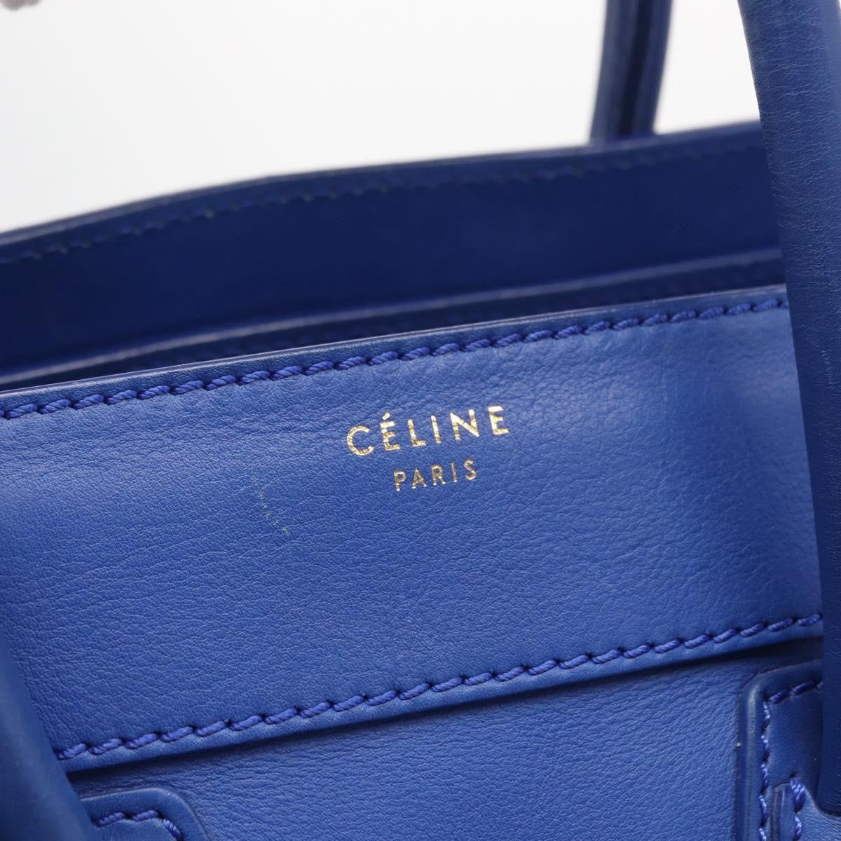 Celine Luggage Bag Smooth Leather, BLUE, LEATHER, Handbag