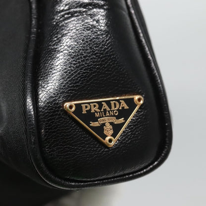Prada SHOULDER BAG NYLON BLACK GOLD, Black, Nylon, Shoulder Bag