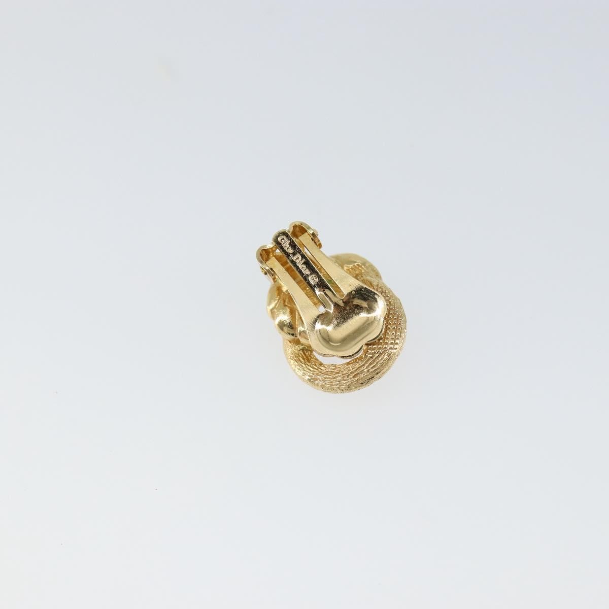 Christian Dior Vintage Round Clip-On Earrings Metal, GOLD, METAL, Earrings